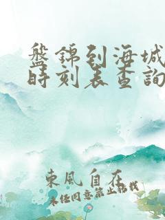 盘锦到海城客车时刻表查询