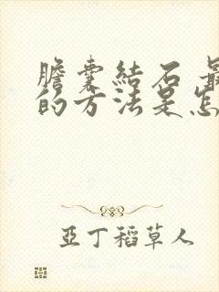 胆囊结石 最好的方法是怎样治疗