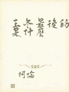 王冬最后的结局是什么