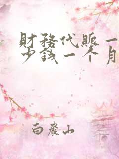 财务代账一般多少钱一个月