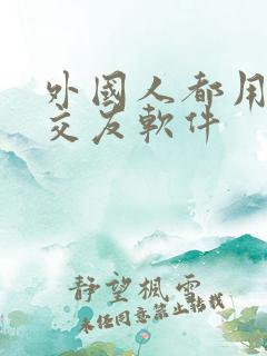 外国人都用什么交友软件