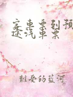 客车票到预订长途汽车票