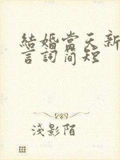 结婚当天新娘发言词简短