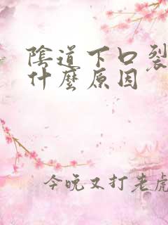 阴道下口裂开是什么原因