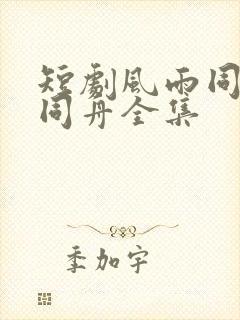 短剧风雨同路不同舟全集