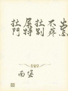 拉屎拉不出来肛门特别疼怎么办