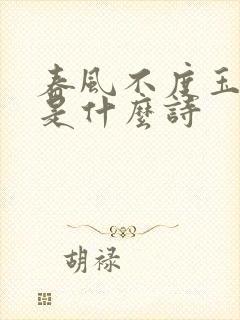 春风不度玉门关是什么诗