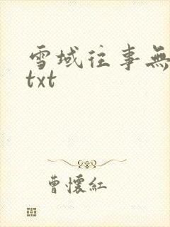 雪域往事无删减txt