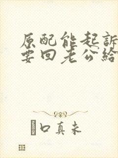 原配能起诉小三要回老公给的钱吗