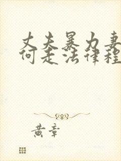 丈夫暴力妻子如何走法律程序