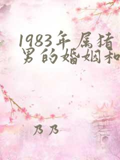 1983年属猪男的婚姻和命运