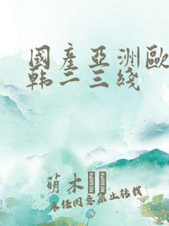 国产亚洲欧美日韩二三线