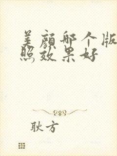 美颜哪个版本拍照效果好