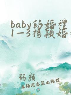 baby的婚礼1—3杨颖婚礼小说