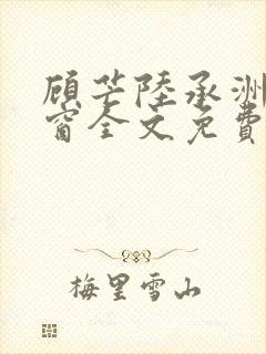 顾芒陆承洲无弹窗全文免费阅读