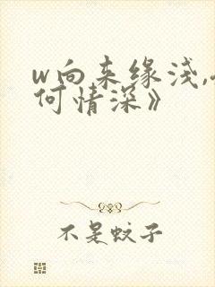 w向来缘浅,奈何情深》