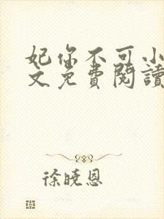 妃你不可小说全文免费阅读txt完结版