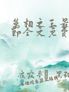 万相之王最新章节全文免费阅读txt