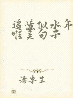 追忆似水年华的唯美句子