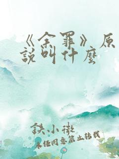 《余罪》原著小说叫什么