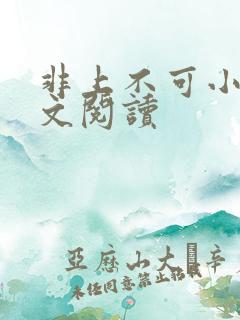 非上不可小说全文阅读