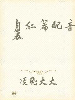 月红篇配音演员表