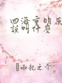 四海重明原著小说叫什么