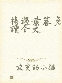 杨过黄蓉免费阅读全文