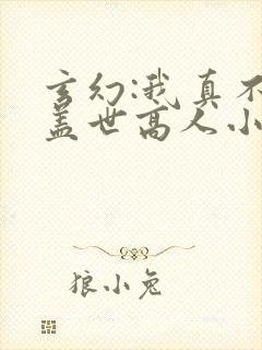 玄幻:我真不是盖世高人小说免费