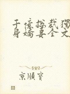 千亿总裁独宠替身娇妻全文版