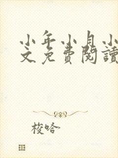 小年小月小说全文免费阅读无弹窗