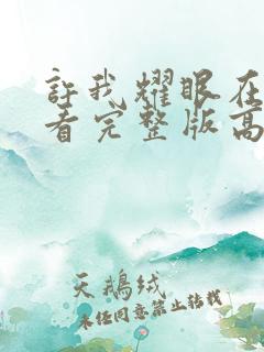 许我耀眼在线观看完整版高清电视剧