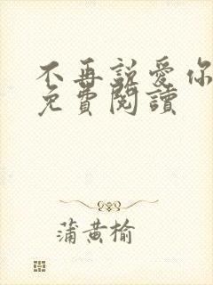 不再说爱你全文免费阅读