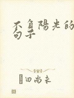 不负阳光的唯美句子