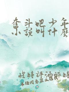 奋斗吧少年原著小说叫什么