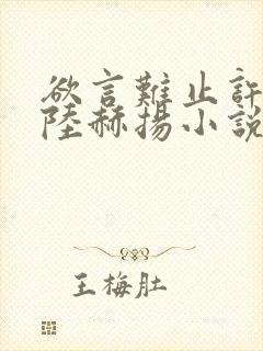 欲言难止许则,陆赫扬小说全集免费阅读