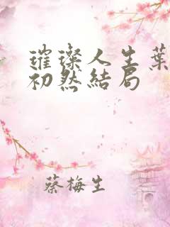 璀璨人生叶辰萧初然结局