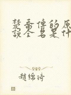 楚乔传的原著小说全名是什么啊