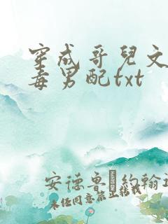 穿成哥儿文的恶毒男配txt