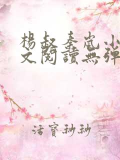 杨叔秦岚小说全文阅读无弹窗