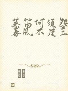 芜笛何须怨杨柳春风不度玉门关 是什么意思