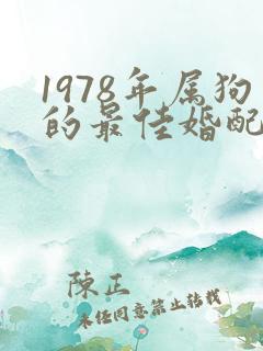 1978年属狗的最佳婚配属相