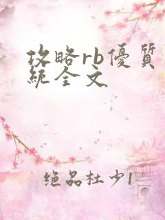 攻略rb优质系统全文