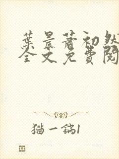 叶晨萧初然小说全文免费阅读最新章节