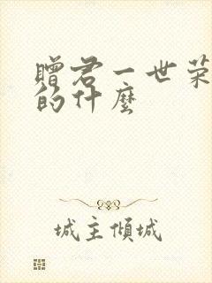 赠君一世荣华讲的什么