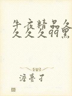 牛夜精品久久久久久久99黑人