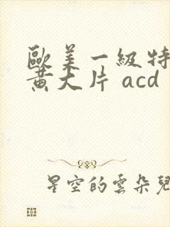 欧美一级特黄特黄大片 acd