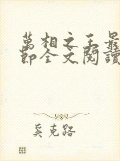 万相之王最新章节全文阅读无弹窗