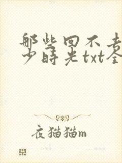 那些回不去的年少时光txt全文下载