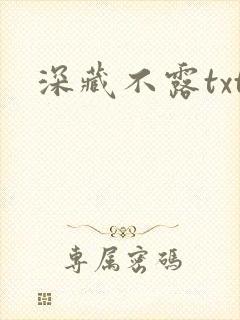 深藏不露txt